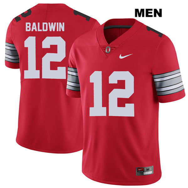 Ohio State Buckeyes Men's Matthew Baldwin #12 Red Authentic Nike 2018 Spring Game College NCAA Stitched Football Jersey UM19G72OI